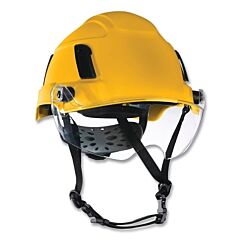Jackson Safety 22151 Xs2-500 Series Type 2+ Safety Helmet, 6-Point Suspension, Non-Vented With Flip-Up Visor, Yellow
