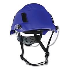 Jackson Safety 22152 Xs2-500 Series Type 2+ Safety Helmet, 6-Point Suspension, Non-Vented With Flip-Up Visor, Blue