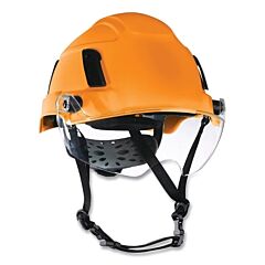Jackson Safety 22153 Xs2-500 Series Type 2+ Safety Helmet, 6-Point Suspension, Non-Vented With Flip-Up Visor, Hi-Vis Orange