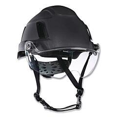 Jackson Safety 22154 Xs2-500 Series Type 2+ Safety Helmet, 6-Point Suspension, Non-Vented With Flip-Up Visor, Black