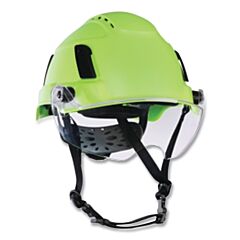 Jackson Safety 22176 Xs2-500 Series Type 2+ Safety Helmet, 6-Point Suspension, Vented With Flip-Up Visor, Hi-Vis Green