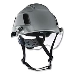 Jackson Safety 22178 Xs2-500 Series Type 2+ Safety Helmet, 6-Point Suspension, Vented With Flip-Up Visor, Gray
