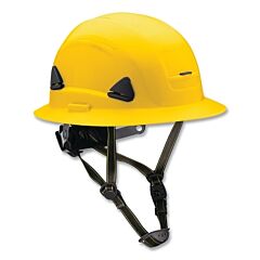 Honeywell Fibre-Metal Csh12002 Fibre-Metal Climbing Style Full Brim Safety Helmet, Type Ii, Class E, Ratchet Suspension, Non-Vented, Yellow