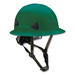 Honeywell Fibre-Metal Csh12004 Fibre-Metal Climbing Style Full Brim Safety Helmet, Type Ii, Class E, Ratchet Suspension, Non-Vented, Green