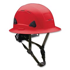 Honeywell Fibre-Metal Csh13015 Fibre-Metal Climbing Style Full Brim Safety Helmet, Type Ii, Class C, Ratchet Suspension, Vented, Red