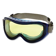 Sellstrom S80202 Odyssey Ii Series Chemical Splash Dual-Lens Goggle, Amber Lens, Blue Frame, Indirect Venting, Extra-Wide Latex-Free Neoprene