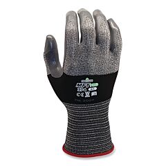 Showa 374S-06 Mft Pro Coated Palm Gloves, Small, Black, Gray Flat Nitrile Coating