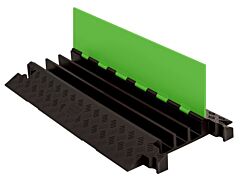 Checkers Gd3X225-Flg/B 3-Channel Guard Dog® Cable Protectors For 2.25" Lines, Saferay™ Hi-Viz Green Lid/Black Base