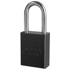 American Lock A1106Kablk-09281 Anodized Aluminum Safety Padlock, 1/4 In Dia, 1-1/2 In L, 25/32 In W, Black, Keyed Alike, Key - 09281