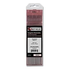 Best Welds 183Gz Zirconiated Ground Tungsten Electrode, 1/8 In Dia X 3 In L, 10 Pk