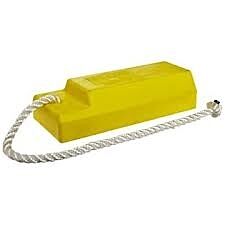 Checkers Ac3515-S Each Aviation Chock 15" Yellow Chock Body 24" X 1/2" Nylon Rope