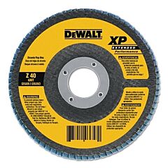 Dewalt Dw8255 Xp Extended Performance Flap Disc, 4-1/2 In Dia, 60 Grit, 5/8 In-11 Arbor, 13300 Rpm, T27