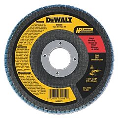 Dewalt Dw8308 Type 29 Flap Disc, 4-1/2 In Dia, 60 Grit, 7/8 In Arbor, Zirconia, 13300 Rpm