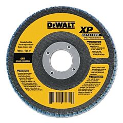 Dewalt Dw8313 Type 29 Flap Disc, 4-1/2 In Dia, 80 Grit, 5/8 In-11 Tpi, Zirconia, 13300 Rpm