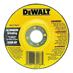 Dewalt Dw8404 Hp T27 Aluminum Grinding Wheel, 4-1/2 In Dia, 7/8 In Arbor, 13,300 Rpm