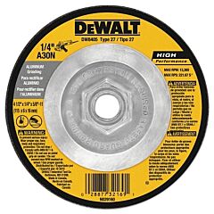 Dewalt Dw8405 Hp T27 Aluminum Grinding Wheel, 4-1/2 In Dia, 5/8 In-11 In Arbor, 13,300 Rpm