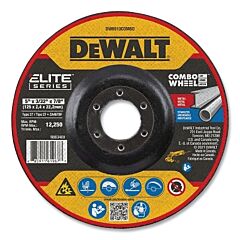 Dewalt Dw8910Combo Elite Series Combo Wheel, T27, 5 In Dia X 3/32 In Thick X 7/8 In Arbor, 24 Grit, Xp Ceramic