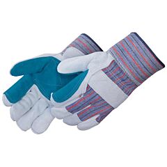 Liberty Safety 3551Q Leather Gloves, Select Green Cowhide Double Palm With Safety Cuff, Size Men'S