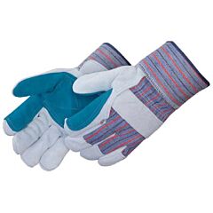 Liberty Safety 3581Qpe2Xl Leather Gloves, Select Green Cowhide Jointed Leather Double Palm With Safety Cuff, Size 2X-Large