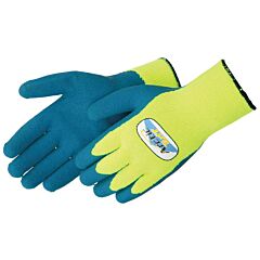 Liberty Safety 4789Lgl Frogrip Coated Seamless Gloves, Blue Latex Coated Thermal Knit Gloves, A2 Cut, Size Large