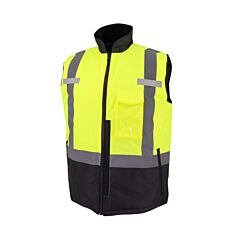Radians Sjv41B Class 2 Reversible Insulated Vest, Lime, Size Large