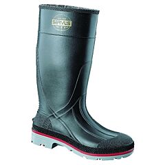 Servus 75108-060 Xtp Xtra Traction Boots, Plain Toe, Pvc, Black/Gray, Size 6