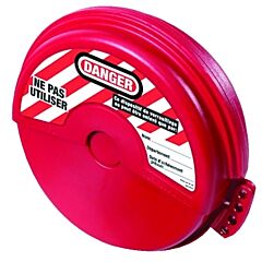 Master Lock 482 Rotating Gate Valve Lockout, 4 In To 6-1/2 In Dia Handle, Red