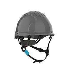 Jsp Evo 280-Ev6252S-Ch-40 Short Brim Type Ii Helmet With Hdpe Shell, 4-Point Chinstrap, 6-Point Suspension And Ratchet Adjustment, Gray