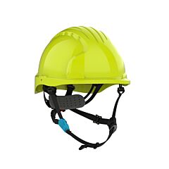 Jsp Evo 280-Ev6252S-Ch-Ly Short Brim Type Ii Helmet With Hdpe Shell, 4-Point Chinstrap, 6-Point Suspension And Ratchet Adjustment, Hi-Vis Yellow