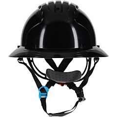 Jsp Evo 280-Ev6262-Ch-11 Full Brim Type Ii Helmet With Hdpe Shell, 4-Point Chinstrap, 6-Point Suspension And Ratchet Adjustment, Black