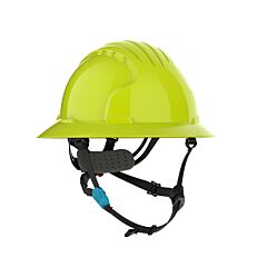 Jsp Evo 280-Ev6262-Ch-Ly Full Brim Type Ii Helmet With Hdpe Shell, 4-Point Chinstrap, 6-Point Suspension And Ratchet Adjustment, Hi-Vis Yellow
