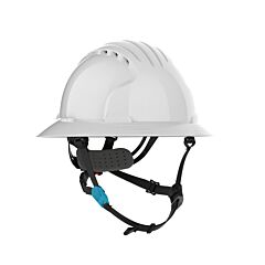 Jsp Evo 280-Ev6262V-Ch-10 Vented, Full Brim Type Ii Helmet With Hdpe Shell, 4-Point Chinstrap, 6-Point Suspension And Ratchet Adjustment, White