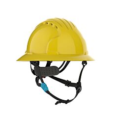 Jsp Evo 280-Ev6262V-Ch-20 Vented, Full Brim Type Ii Helmet With Hdpe Shell, 4-Point Chinstrap, 6-Point Suspension And Ratchet Adjustment, Yellow