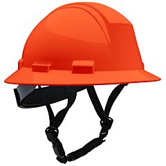 Kilimanjaro 280-Hp642Rm-Ch-03 Type Ii Full Brim Helmet, 4-Point Suspension, Ratchet Adjustment And 4-Point Chinstrap, Orange
