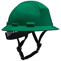Kilimanjaro 280-Hp642Rm-Ch-04 Type Ii Full Brim Helmet, 4-Point Suspension, Ratchet Adjustment And 4-Point Chinstrap, Dark Green