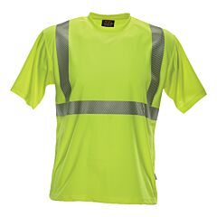 Reflective Apparel 112Ct-Lm-5X Class 2 Short Sleeve Moisture Wicking T-Shirt With Upf 35 Sun Protection, Yellow, Size 5X-Large