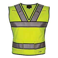 Reflective Apparel 549St-Lm-2X-3X Class 2 Public Safety Breakaway Vest With V-Neck, Yellow, Size 3X-Large