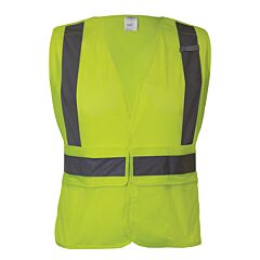 Reflective Apparel 572Et-Lm-Sm-Xl Class 2 Breakaway Mesh Vest With Adjustable Side Wrap Closure, Yellow, Size S-Xl