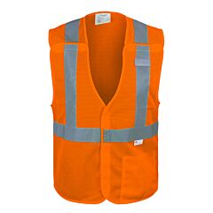 Reflective Apparel 582Et-Or-4X Class 2 Value Breakaway Mesh Vest With Drop Shoulders, Orange, Size 4X-Large