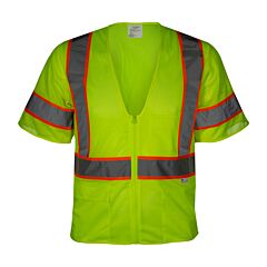 Reflective Apparel 588Et-Lm-5X Class 3 Two-Tone Value Mesh Vest, Yellow, Size 5X-Large