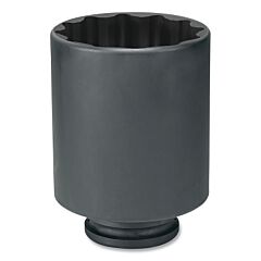 Grey Pneumatic 6352D Impact Socket, 1-1/2 In Drive Size, 4-3/4 In Socket Size, Star, 12-Point, Deep Length