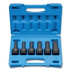 Grey Pneumatic 8096H Impact Driver Set, 3/4 In Drive, Sae, 1/2 In To 1 In Size, 3.94 In Oal, 6-Pc Standard Length Hex