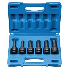 Grey Pneumatic 8196Mh Impact Driver Set, 3/4 In Drive, 12 Mm To 24 Mm Size, 6-Pc Hex