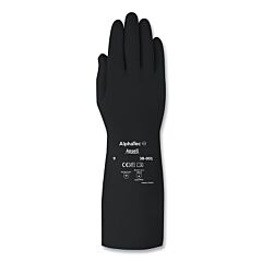 Alphatec® 38-001Pp-080 Chemical-Resistant Butyl Gloves, Size 8, Black