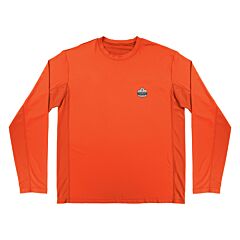 Ergodyne 12182 Chill-Its 6689 Cooling Long Sleeve Sun Shirt With Uv Protection, Orange, Size 3X-Large