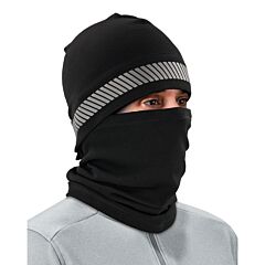 Ergodyne 16861 N-Ferno 6831 Reflective Balaclava Face Mask - 3-In-1, Black
