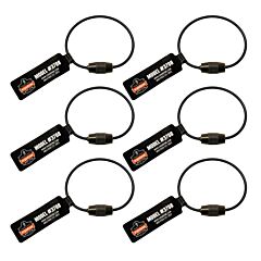 Ergodyne 19713 Squids 3708 Wire Tool Tail - Screw Gate 3Lbs 6-Pack, Black