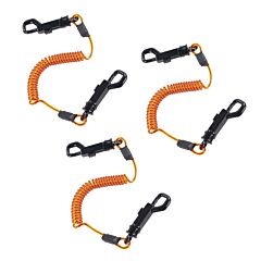 Ergodyne 19262 Squids 3152 Coil Lanyard Dual Swivel Hooks, Orange And Black, Size Medium