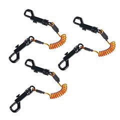 Ergodyne 19261 Squids 3152 Coil Lanyard Dual Swivel Hooks, Orange And Black, Size Small