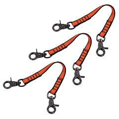 Ergodyne 19263 Squids 3153 Web Lanyard Dual Trigger Hooks, Orange, Size Small